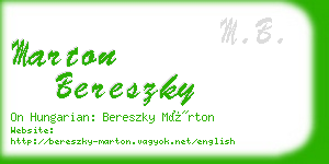 marton bereszky business card